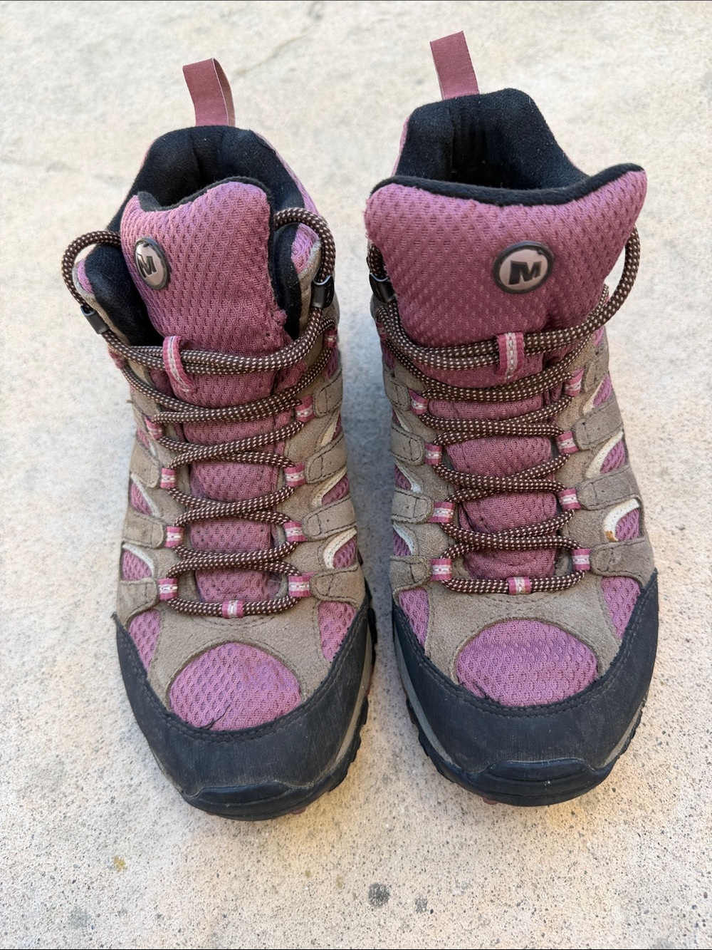 Merrell Women's Moab 2 Mid Vibram Boulder/Blush Waterproof Hiking Boots Size 9.5 - Picture 2 of 10